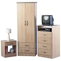 Bedroom Furniture Set Wooden Wardrobe, Chest of Draws and Bedside table Alaska Bedroom Furniture Set