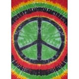 Rasta Tie-Dye Peace Sign Tapestry Wallhanging 60x90