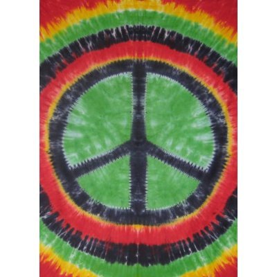 Rasta Tie-Dye Peace Sign Tapestry Wallhanging 60x90 Rasta Tie-Dye Peace Sign Tapestry Wallhanging 60x90