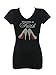 Women's Walking in Faith Rhinestone Bling V-Neck T-Shirts Black