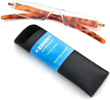 ICU Eyewear Zoom SlimVision +1.75 Magnification Reading Glasses (08653 Tortoise)