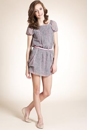 Girls' Limited Snake Print Belted Dress
