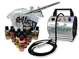 Master Airbrush Finger Nail Decorating Kit with G25 Precision Dual-Action Gravity Feed Airbrush with A 0.2mm needle/nozzle and a 6' Braided Air Hose