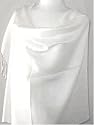 55% Pashmina 45% Silk Solid Color Shawl / Wrap / Stole - Ivory