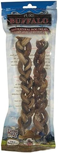 Pure Buffalo Braided Bully Sticks - 9 in - 2-pack