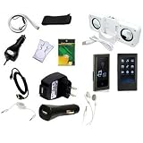 Skque Samsung P2 Black Silicone Skin Case + Crystal Clear Case + 3.5mm Auxiliary Audio Cable + FM Transmitter Black + Earphone + Lanyard + USB Data Cable + Screen Protector + USB Car Charger + Speaker Foldup Docking Station + USB Wall Charger Bundle Kit Set