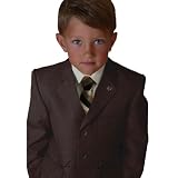 Johnnie Lene Brown Color Textured Suit Set for Boys From Baby to Teen