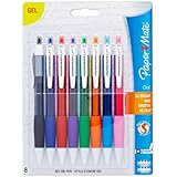 Paper Mate Medium Point Retractable Gel Pens, 8 Colored Ink Pens (1746323)