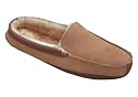 Lamo Sheepskin Australia Sheepskin Fireside Mens Shoes Suede Slippers Moccasins Chestnut