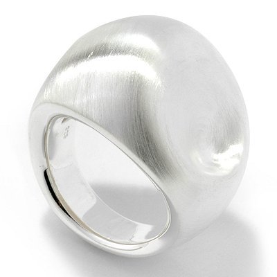 Silver Brushed Dimple Dome Ring