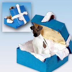 Fox Terrier - "You Are Special" Blue Gift Box Ornament