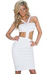 V-neck Jersey/Polyester/Spandex Bandeau Neck Bodycon Dress 