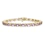 10k Yellow Gold Oval Cut Amethyst Bracelet, 7"