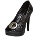 BCBGirls Women's Bobby Platform Peep Toe,Black Patent\Suede ,9 M US