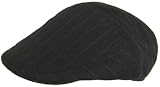 Pinstripe Wool Ivy Scally Cap Newsboy Hat Golf Flat Driver Black SIZE S / M (6 7/8 - 7 1/8)
