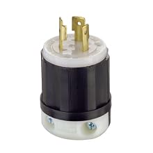 Leviton 2311 20 Amp, 125 Volt, NEMA L5-20P, 2P, 3W, Locking Plug, Industrial Grade, Grounding - Black-White