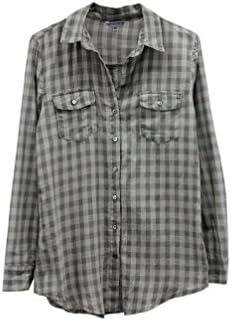 LittleBlack Women's Checkered Semi-Sheer Shirt ONE SIZE BROWN