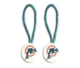 Miami Dolphins Zipper Pull Charm Tag Set Luggage Pet ID NFL