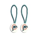 Miami Dolphins Zipper Pull Charm Tag Set Luggage Pet ID NFL