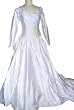 Ivory Wedding Dress Gown, Fingertip Length Sleeves, Double V Neck, Wize 8/10 Ilb77