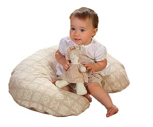 Organic Nursing Pillow with Zip-off Washable Cover 24" x 18" Color: Tan