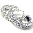 Clear Rhinestone Triple-Sided Hoop Earrings Fashion Jewelry
