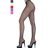 Seamless Fishnet Panty Hose, Black-PS