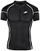 New 032 Skin Tight Compression Base Layer Black Zip T Shirt Short Sleeve Mens