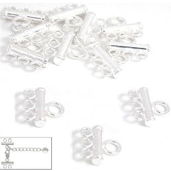 12 Sterling Silver 3 Strand Pearl Bead Necklace Parts