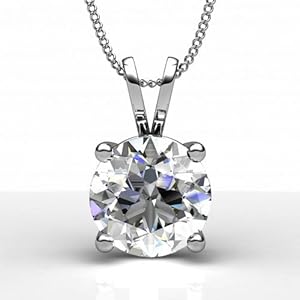 Diamond Impressions DI3002637 Certified 2.3 Ct. 14k White Gold Round Brilliant Diamond Solitaire Pendant H VS1