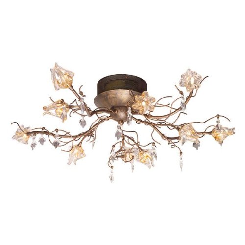 ET2 Lighting E22049-20 10 Light Flora Flush Mount Ceiling Light,
