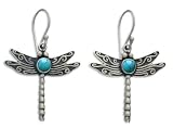 Earrings, 'Blue Dragonfly' 0.9 W 1.3 L