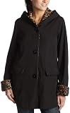 JONES NEW YORK Women's Bonded Reversible Rain,Black/Animal,Small