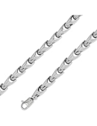 14K Solid White Gold Hip Hop Bullet Chain Necklace 6.5mm (1/4") 26"