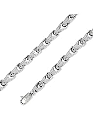 14K Solid White Gold Hip Hop Bullet Chain Necklace 6.5mm (1/4") 24"