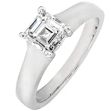 1.00ctw. Asscher-cut Solitaire Diamond in 18-kt. White in(G-H/VS-SI)