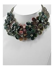 Flower Agate Necklace In Sterling Silver