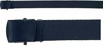 Black Military Web Belt with Black Buckle