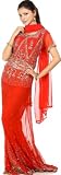 Red Bridal Lehenga Choli with Beadwork and Sequins – Chiffon