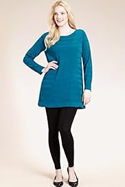 Plus Scoop Neck Self Striped Knitted Tunic