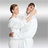 Heavy 14oz. Hooded Terry Robe W/double Stitching. Full Length 52 Inches - Several Colors Available (White)