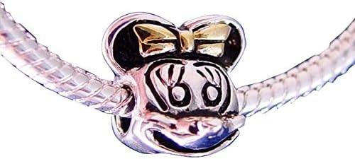 LifeSong Collection Women's Sterling Silver Plated European Charm Bead Minnie Mouse