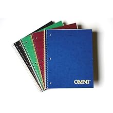 NorcomOmni 1 Subject Notebook, 9.5 x 6.5 Inch, 1 Notebook, Assorted Colors (77312-12)