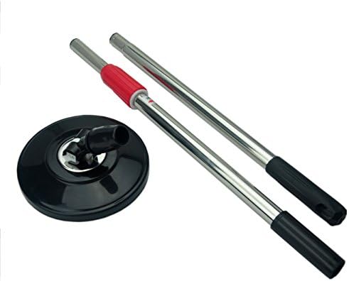 Spin Mop Handle Replacement, Woodsam (TM) Steel Pole and Plastic Head Replacement for Woodsam (TM) 360° Easy Magic Floor Spin Mop; Non-Pedal Version (Black)