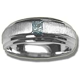 .25 CT TW MENS PRINCESS CUT DIAMOND WHITE BAND