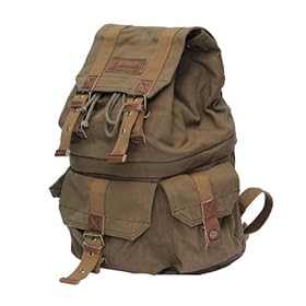 Koolertron Canvas DSLR SLR Camera Shoulder Bag Backpack Rucksack Bag With Waterproof Rain Cover For Sony Canon Nikon Olympus