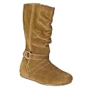 Girls' Xhilaration&reg; Felda Suede Slouch Boots - Chestnut