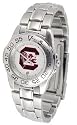 South Carolina Fighting Gamecocks Suntime Ladies Sports Watch w/ Steel Band - NCAA College Athletics