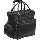 Gogo Voyage Luggage Margo Wheeled Weekender Bag, Black Nylon, One Size
