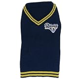 Pets First St Louis Rams V-Neck Dog Sweater, Small